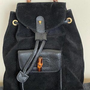 Vintage Gucci mini black suede backpack